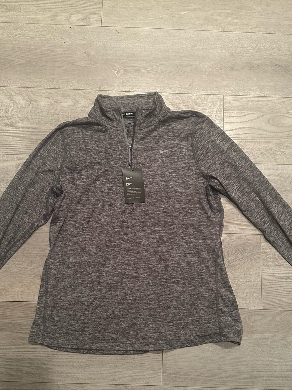 Nike Heather Gray Quarter‑Zip Dri‑Fit Pullover